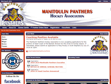 Tablet Screenshot of manitoulinpanthers.ca